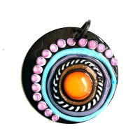 Round Colorful Pendant - Boho Style