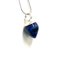 Iridescent Blue Hues - Shimmering Glass Pendant 5