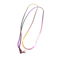 Anodized stainless steel necklace in cool colors, 61cm long 24 2