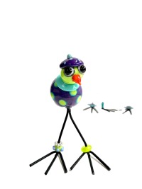 Silly Bird - Lustiger Vogel, witzige Deko, kleiner bunter Glasvogel zum Hinstellen, Mitbringsel 7