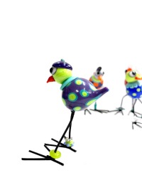 Silly Bird - Lustiger Vogel, witzige Deko, kleiner bunter Glasvogel zum Hinstellen, Mitbringsel 4