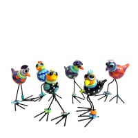 Silly Bird - Lustiger Vogel, witzige Deko, kleiner bunter Glasvogel zum Hinstellen, Mitbringsel 6