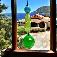 Sonnenfänger zum Aufhängen, Suncatcher - aus meinen handmade Glasperlen und einem Kristalltropfen