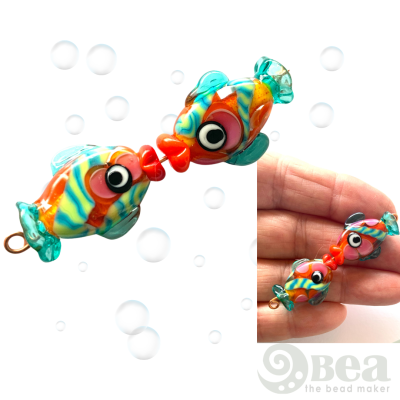 Handmade Colorful Fish Glass Beads for Earrings - Flat and Light - Perfect for Your DIY Jewelry Pro
