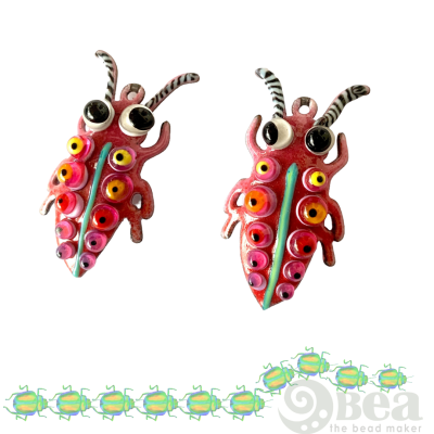 Adorable Beetle Charms for DIY Earrings - Colorful Copper Beetle Charms for Crafting Earrings