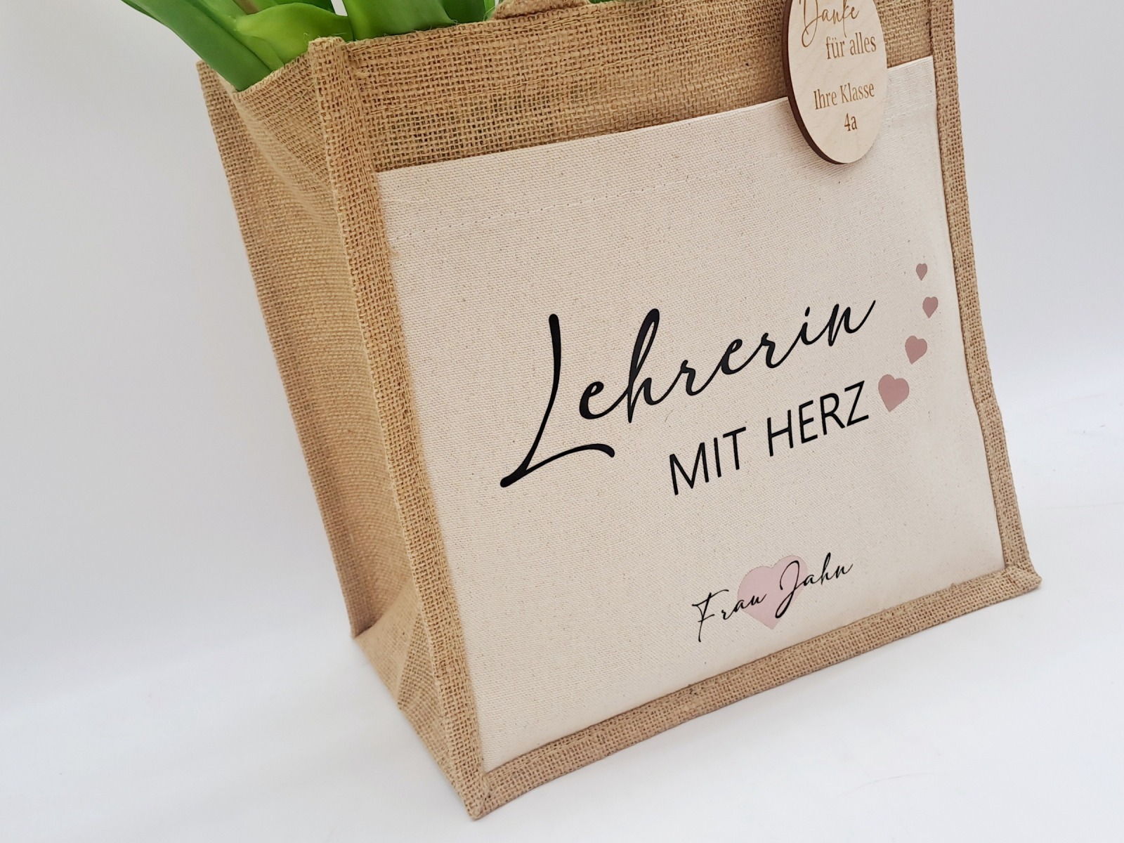 Lehrerin mit Herz Tasche 5