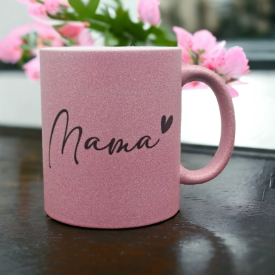 Mama Tasse, Geschenk Muttertag - Glitzer Tasse