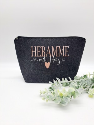 Geschenk Hebamme - Personalisierte Filztasche