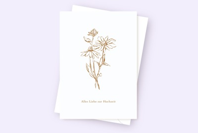 Karte zur Hochzeit Marigold - Klappkarte mit passendem Umschlag