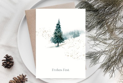 Weihnachtskarte Tannenbaum - DIN A6 mit Umschlag