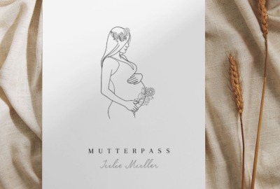 Personalisierte Mutterpasshülle Maternity - 3-teilig, mit Fach für Ultraschalfotos