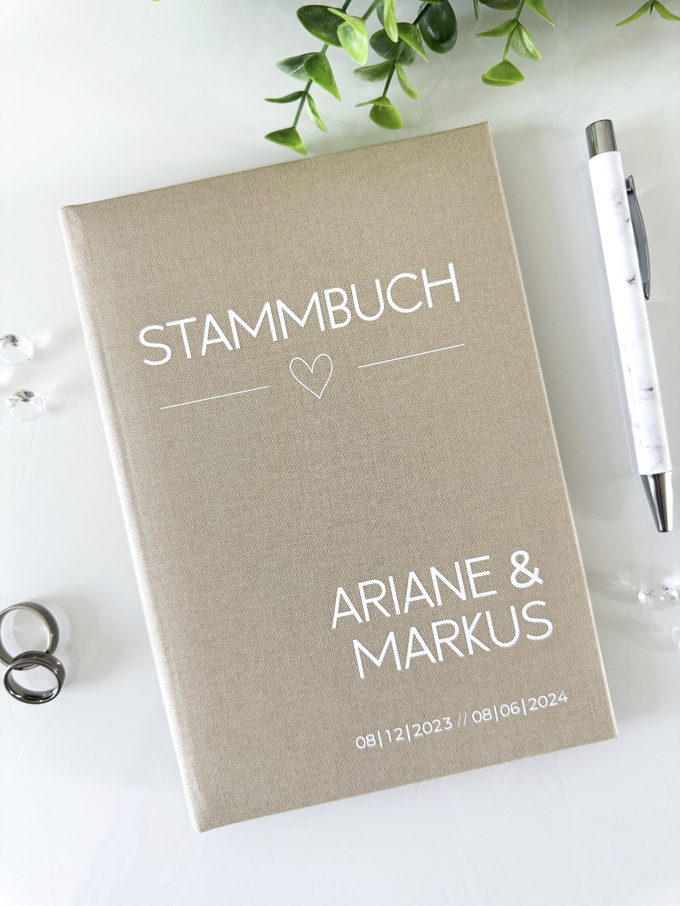 Stammbuch 13x20cm Standardmaß - Design 021 - personalisierbar mit Namen mit oder ohne Vordrucke |