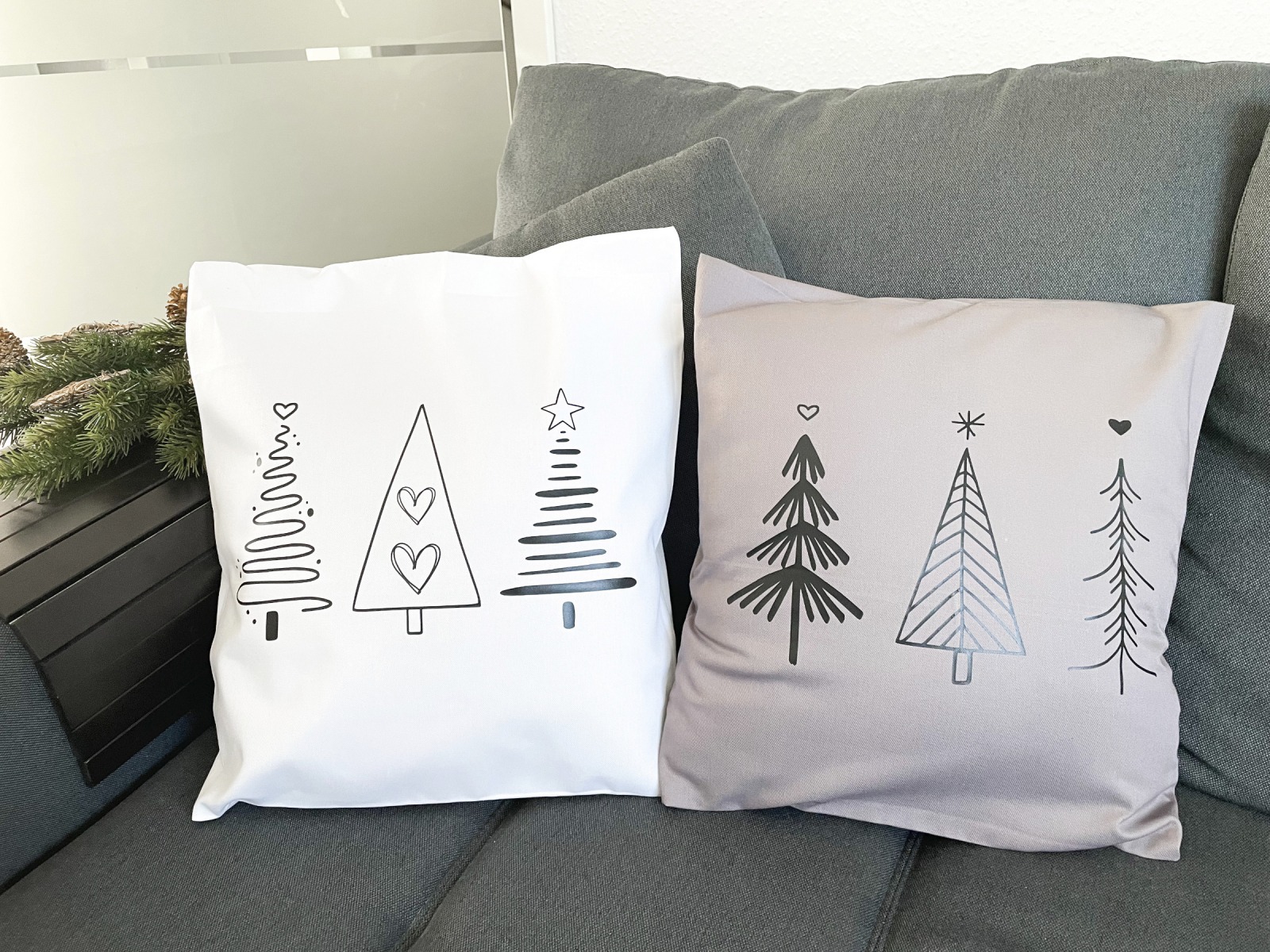 Kissenbezug Weihnachten - einzeln oder im Set Kissenhülle Deko Weihnachtsbaum