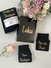 Hochzeitssocken in Box mit Name personalisiert | Socken | Bruder Opa Vater Braut Team Bräutigam |