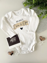 Babybody Bis bald, Oma und/oder Opa Bis bald, Papa Schwangerschaft verkünden - Geschenk Muttertag