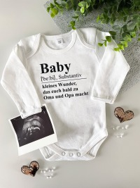 Babybody Definition Baby - Oma und/oderOpa Schwangerschaft verkünden schwanger - Geschenk Muttertag