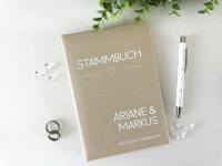 Stammbuch 13x20cm Standardmaß - Design 021 - personalisierbar mit Namen mit oder ohne Vordrucke | b