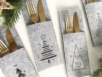 4er Set Besteckhalter / Bestecktasche / Tischkarte / Platzkarte für Ostern Weihnachten