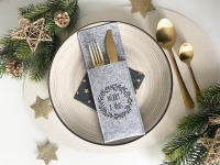 Besteckhalter / Bestecktasche / Tischkarte / Platzkarte für Weihnachten Merry X-Mas