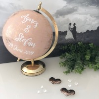 Globusaufkleber mit Namen und Datum | Hochzeitsgeschenk