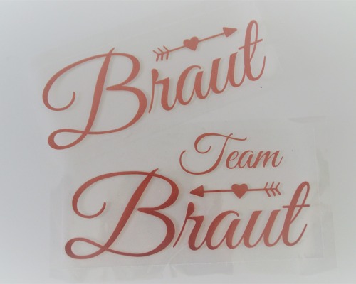 Bügelbild Set 10x Team Braut und 1x Braut - Design Pfeil