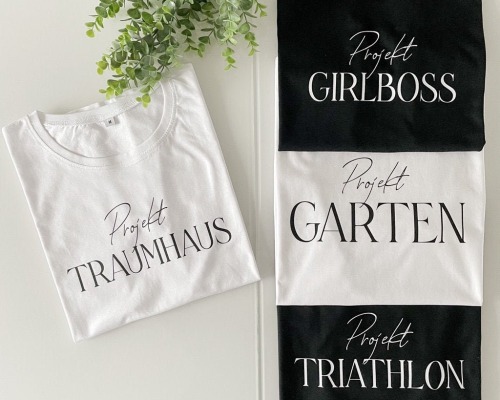 T-Shirt Damen Projekt Traumhaus/Garten/Girlboss/Weltreise/Auswandern/Abitur/Fortbildung/Traumfigur/T