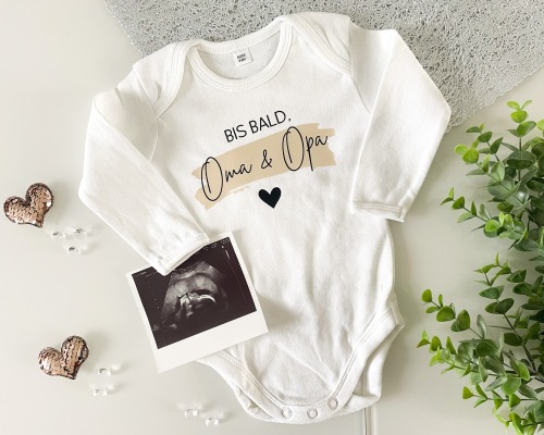 Babybody Bis bald, Oma und/oder Opa Bis bald, Papa Schwangerschaft verkünden - Geschenk Muttertag