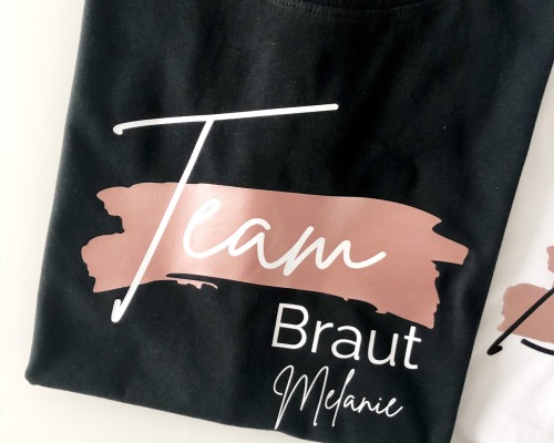 JGA-T-Shirt Team Bride mit NAME- Design Farbstrich