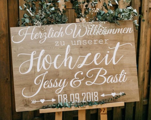 Vinylaufkleber Willkommensschild Hochzeit für Holz Glas Acryl Spiegel zum selber machen | klassisch
