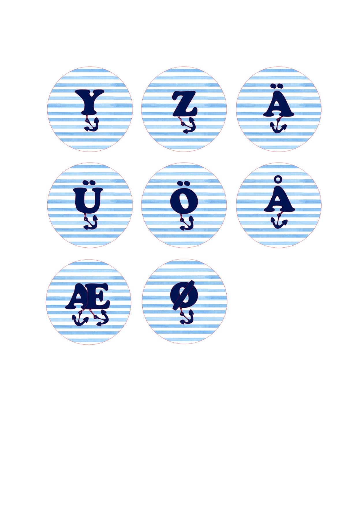Magnet Ankerbuchstaben Einzelne Buchstaben zum Nachbestellen 5