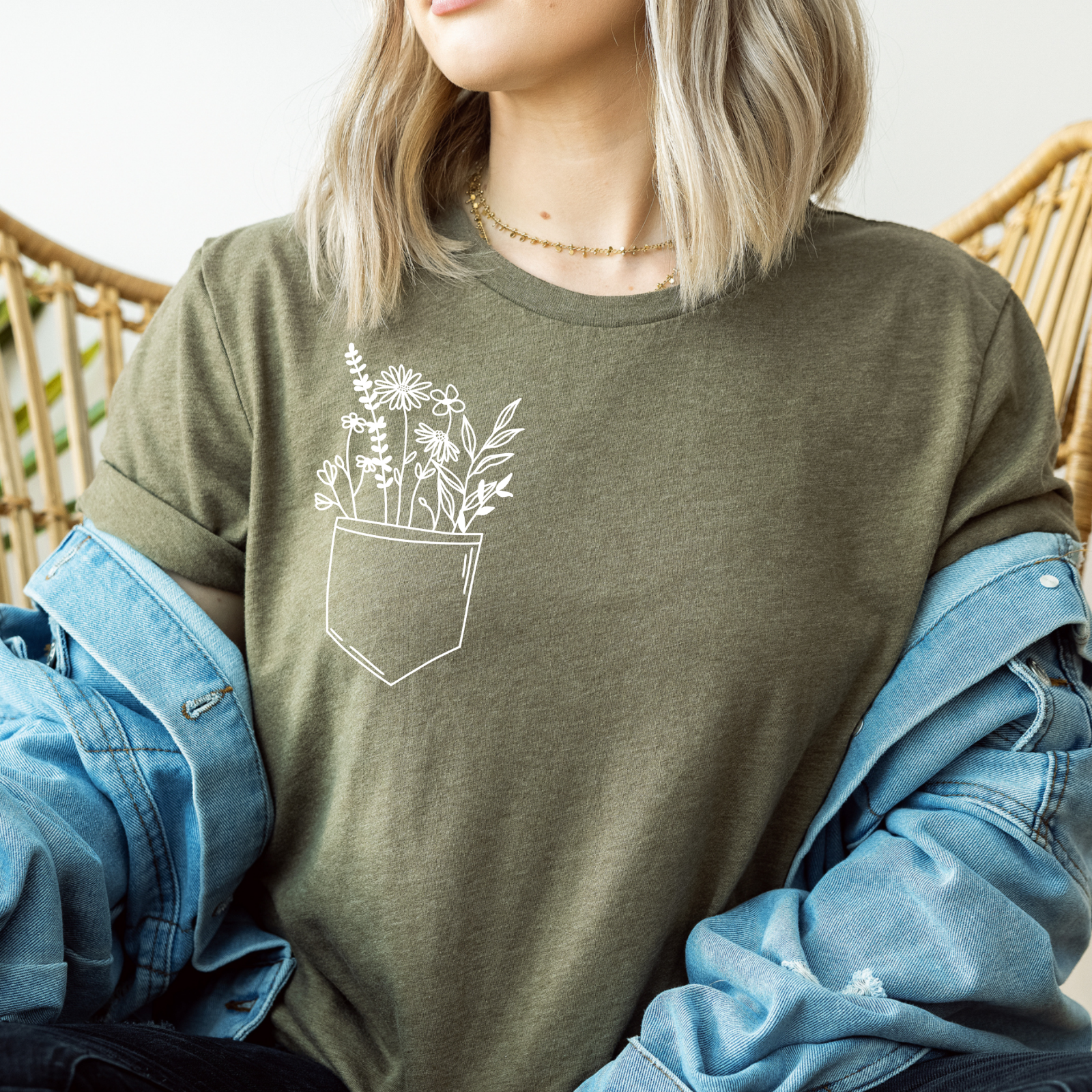 Oversized T-Shirt Khaki - Wildblumen 2