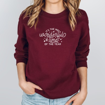 Oversized Sweater - most wonderful time - Pullover in Wunschfarbe