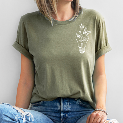 Oversized T-Shirt Khaki - Glühbirne