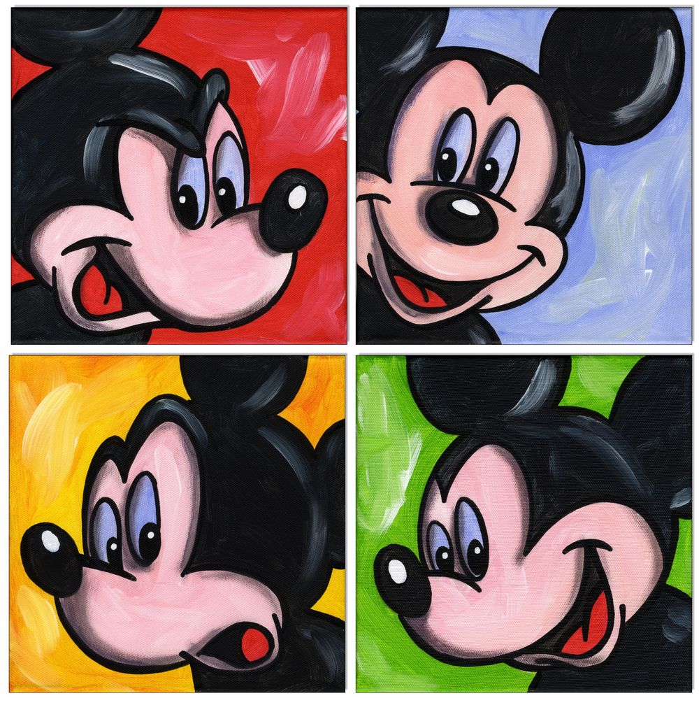 Mickey Mouse FACES - 4 Bilder 20 x 20 cm
