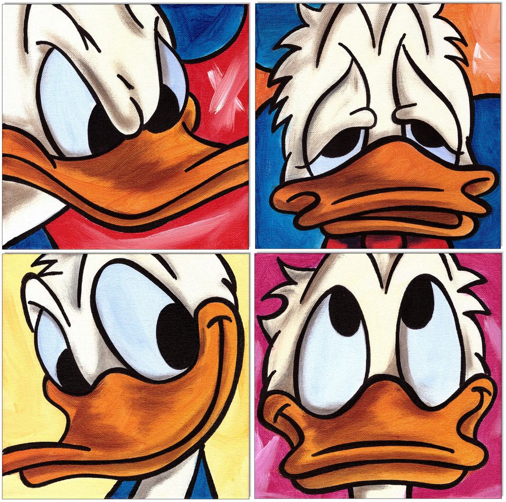 Donald Duck II - 4 Bilder 20 x 20 cm