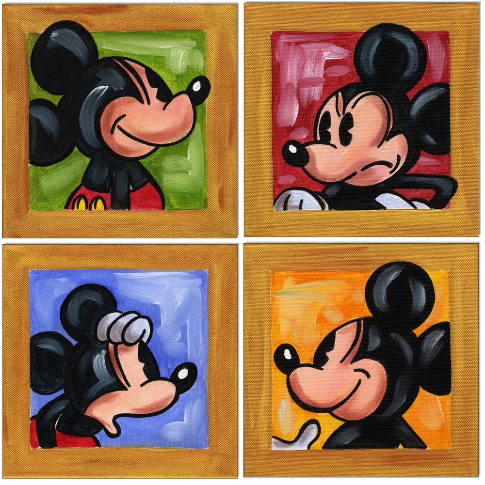 Mickey Mouse - 4 Bilder 20 x 20 cm