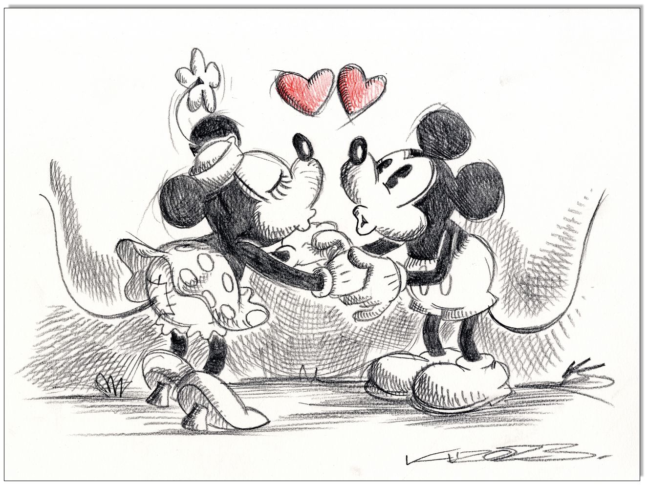 Mickey &amp; Minnie in love - 24 x 32 cm