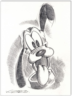 PLUTO II - 24 x 32 cm - Original Kreidezeichnung auf Zeichenkarton - Artikelnummer 00350