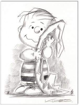 PEANUTS Linus van Pelt - 24 x 32 cm - Original Kreidezeichnung auf Zeichenkarton - Artikelnummer 005