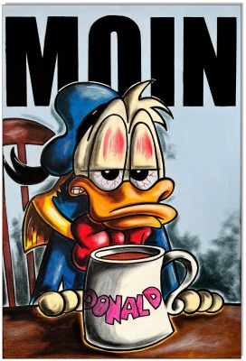 Donald Duck: MOIN - 40 x 60 cm - Original Acrylgemälde auf Leinwand/ Keilrahmen - Artikelnummer 007