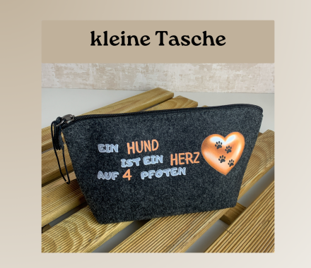 kleine Kulturtasche | Kosmetiktasche | Mitbringsel nicht nur für Hundefreunde | Tasche mit Spruch: