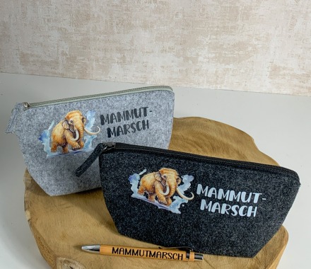 Mammut | kleine Kulturtasche | Kosmetiktasche | kleine Tasche| Tasche mit Spruch: Mammutmarsch -