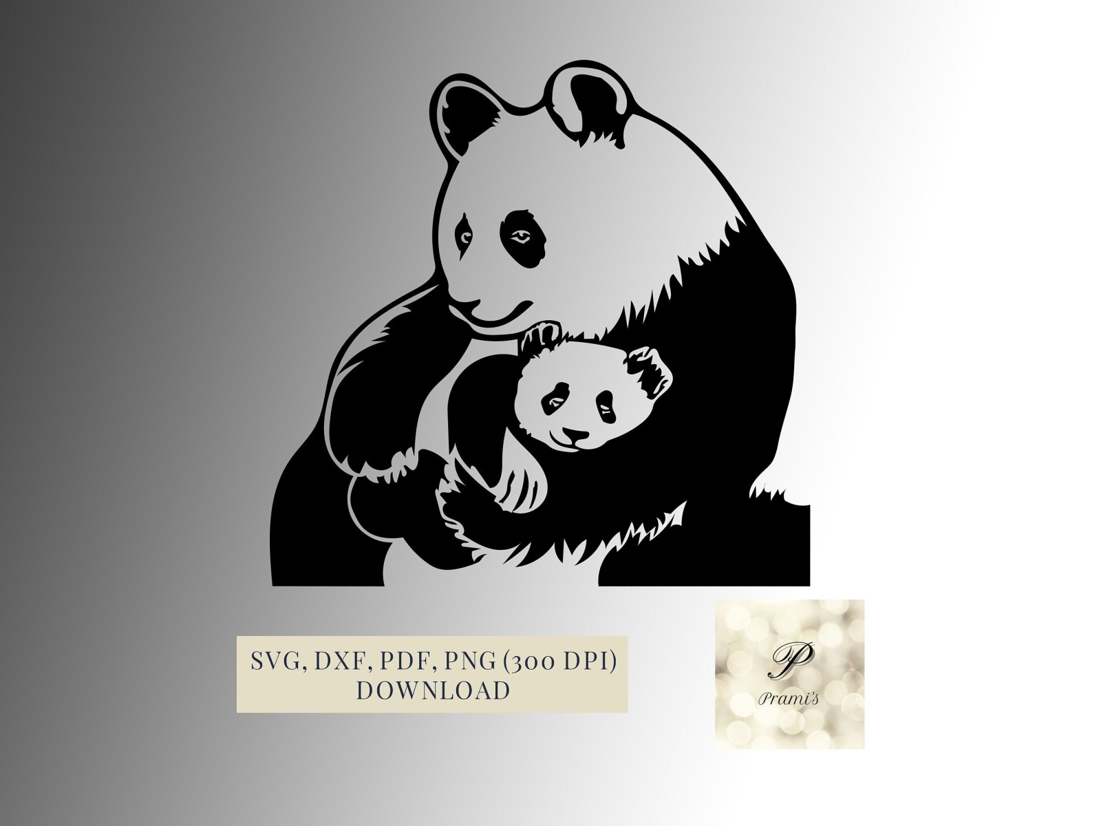 Panda Monogramm Svg Plotterdatei Panda Plotterdatei P 