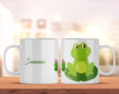 Personalisierte Tasse mit Namen und Frosch Motiv | Bedruckte Kaffeetasse aus Keramik - 325 ml