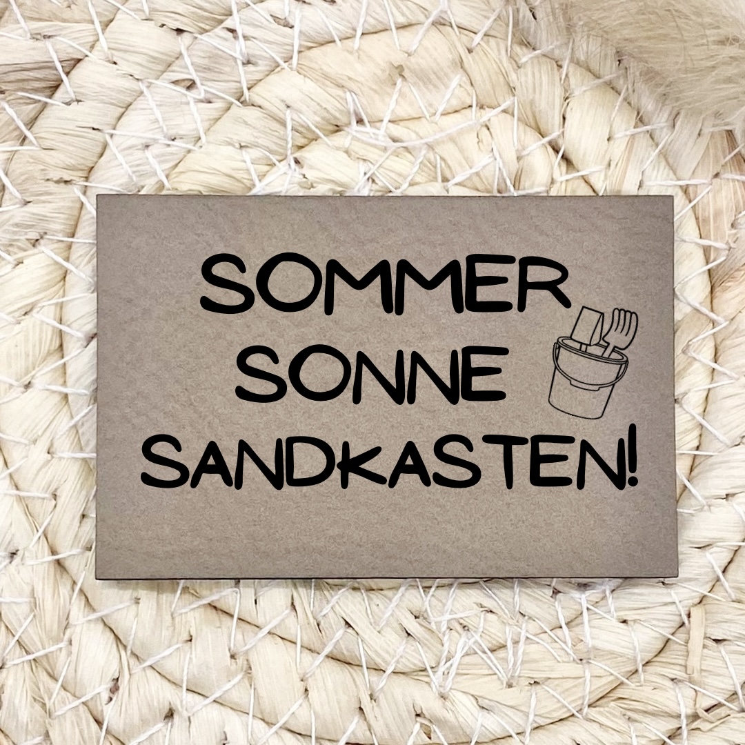 Flexible und weiche Kunstleder-Labels Sommer Sonne Sandkasten Verschiedene Farben