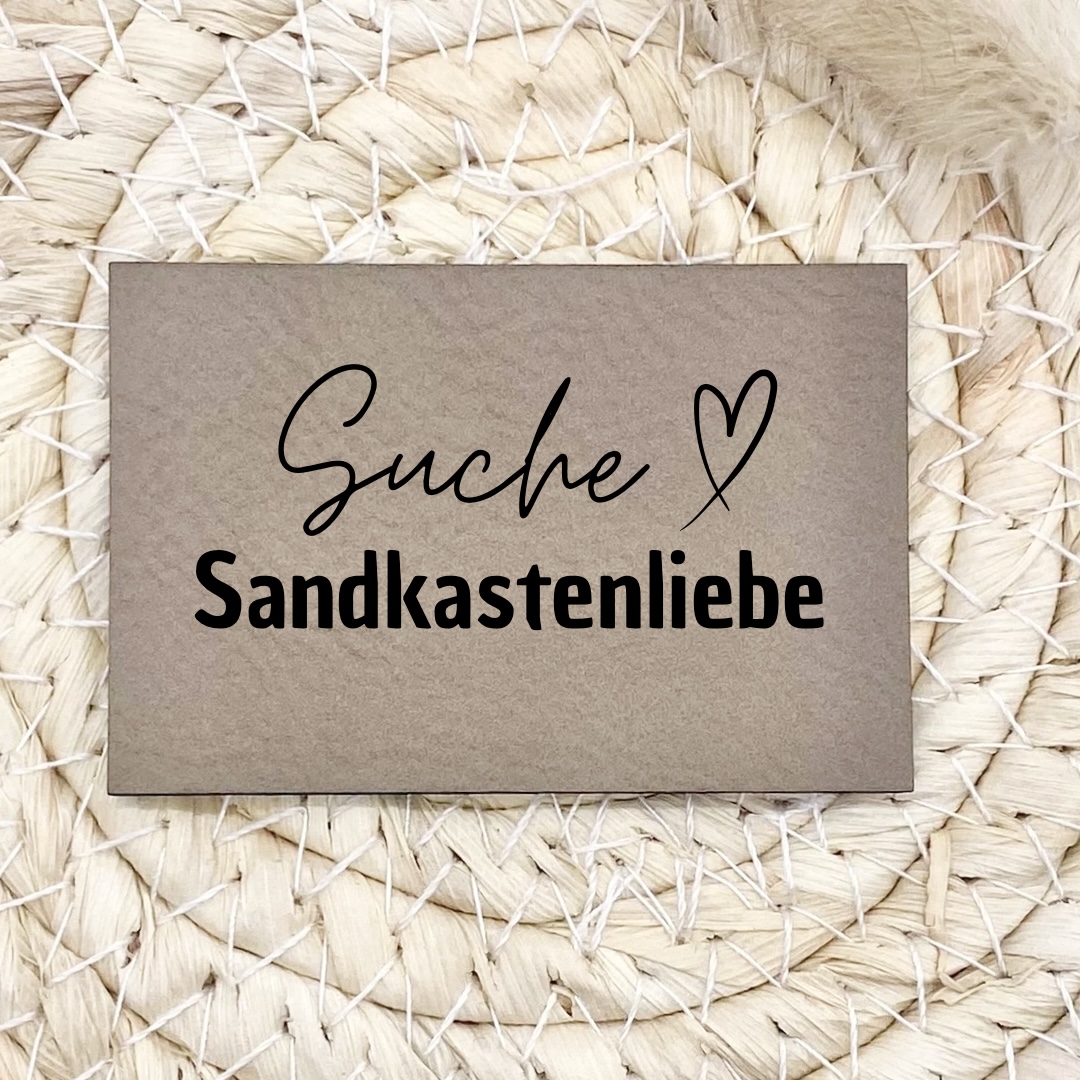 Flexible und weiche Kunstleder-Labels mit Sandkastenliebe Verschiedene Farben