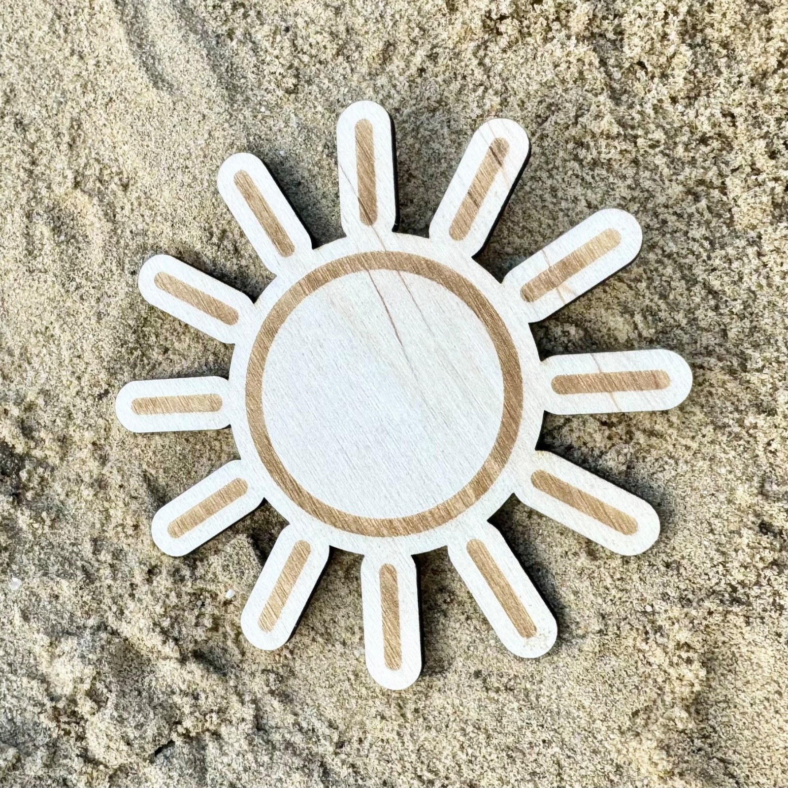 Sommerliche Flatlay-Bilder-Deko - Sonne - aus hochwertigem Holz Stilvolle Akzente setzen