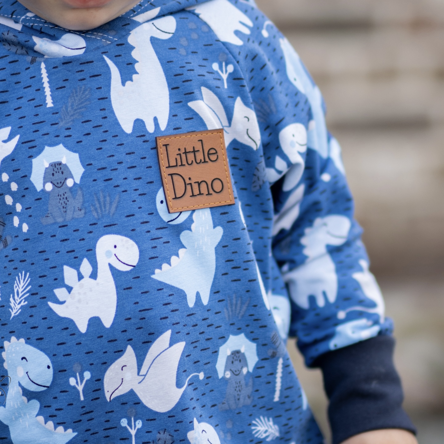 Flexible und weiche Kunstleder-Labels mit Little Dino Verschiedene Farben und Größen 2