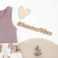 Personalisierte gelaserte Holzschrift - Summervibes Perfekte Bilder-Deko und Flatlay-Dekoration