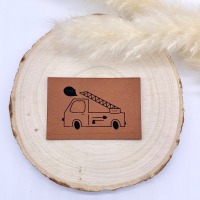 Flexible und weiche Kunstleder-Labels mit Fahrzeugen &amp; Sprüchen Verschiedene Farben und